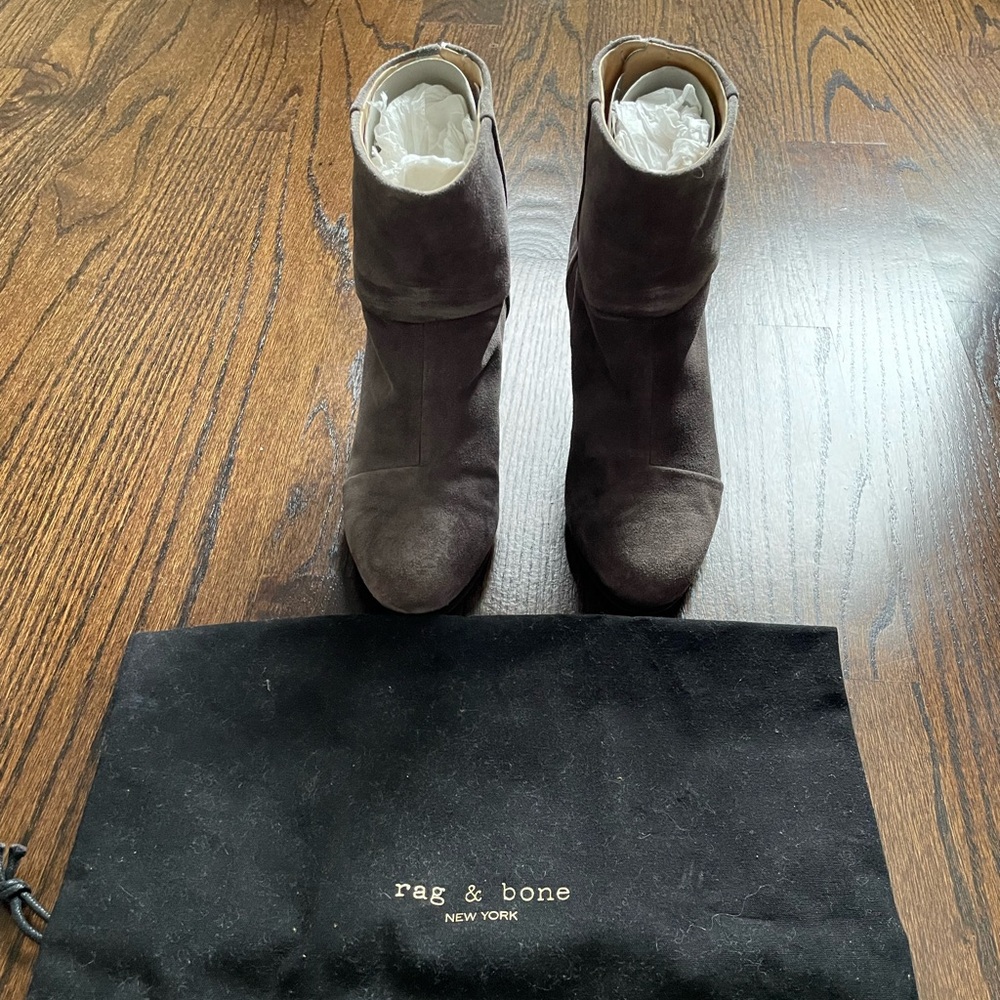 rag & bone Newbury Suede Cap Toe High-Heel Booties